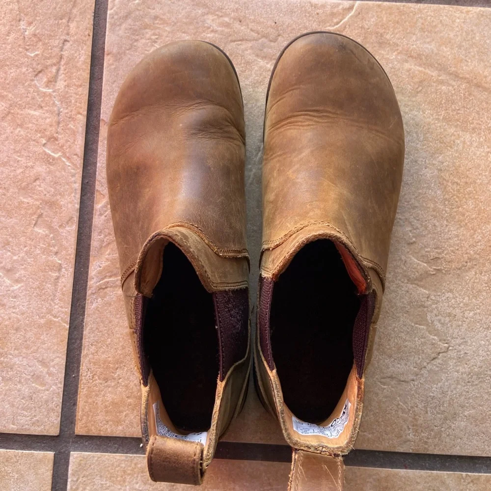 Xero Shoes Ridgeway Chelsea ankle Boot brown tan 8.5 barefoot full grain leather - Picture 2 of 9